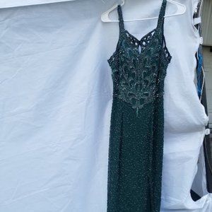 Green maxi dress with sequin embellishments Size 8 Aluce Designs